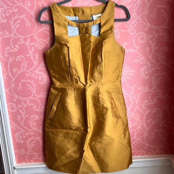 Anthropologie gold dress - Picture 2 of 5